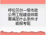 呼伦贝尔一级市政公用工程建造师需要满足什么条件才能报考呢