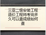 三亚二级安装工程造价工程师考完多久可以查成绩如何查