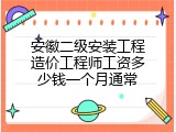 安徽二级安装工程造价工程师工资多少钱一个月通常