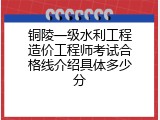 铜陵一级水利工程造价工程师考试合格线介绍具体多少分
