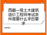 西藏一级土木建筑造价工程师考试条件需要什么学历要求