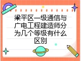 梁平区一级通信与广电工程建造师分为几个等级有什么区别
