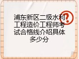 浦东新区二级水利工程造价工程师考试合格线介绍具体多少分