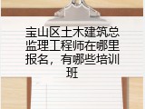 宝山区土木建筑总监理工程师在哪里报名，有哪些培训班