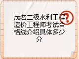 茂名二级水利工程造价工程师考试合格线介绍具体多少分