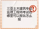 三亚土木建筑专业监理工程师考试在哪里可以报名怎么报