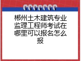 郴州土木建筑专业监理工程师考试在哪里可以报名怎么报