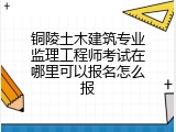 铜陵土木建筑专业监理工程师考试在哪里可以报名怎么报