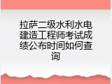 拉萨二级水利水电建造工程师考试成绩公布时间如何查询