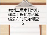 儋州二级水利水电建造工程师考试成绩公布时间如何查询