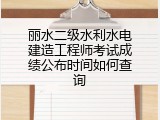 丽水二级水利水电建造工程师考试成绩公布时间如何查询
