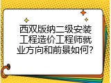 西双版纳二级安装工程造价工程师就业方向和前景如何？