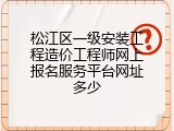松江区一级安装工程造价工程师网上报名服务平台网址多少