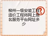 柳州一级安装工程造价工程师网上报名服务平台网址多少