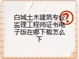 白城土木建筑专业监理工程师证书电子版在哪下载怎么下