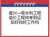 嘉兴一级水利工程造价工程师考到证后好找好工作吗