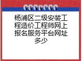 杨浦区二级安装工程造价工程师网上报名服务平台网址多少