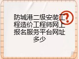 防城港二级安装工程造价工程师网上报名服务平台网址多少