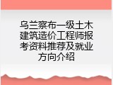 乌兰察布一级土木建筑造价工程师报考资料推荐及就业方向介绍