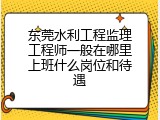 东莞水利工程监理工程师一般在哪里上班什么岗位和待遇