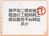 葫芦岛二级安装工程造价工程师网上报名服务平台网址多少