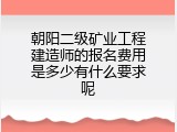 朝阳二级矿业工程建造师的报名费用是多少有什么要求呢