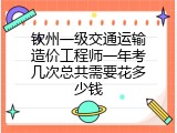 钦州一级交通运输造价工程师一年考几次总共需要花多少钱