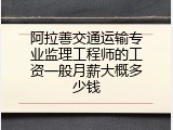 阿拉善交通运输专业监理工程师的工资一般月薪大概多少钱