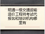 昭通一级交通运输造价工程师考试代报名和培训机构哪里有