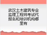 武汉土木建筑专业监理工程师考试代报名和培训机构哪里有