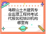 马鞍山土木建筑专业监理工程师考试代报名和培训机构哪里有