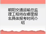 朝阳交通运输总监理工程师在哪里报名具体报考时间介绍