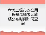 孝感二级市政公用工程建造师考试成绩公布时间如何查询