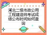 河北二级市政公用工程建造师考试成绩公布时间如何查询