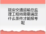 延安交通运输总监理工程师需要满足什么条件才能报考呢
