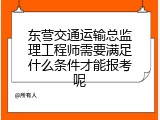东营交通运输总监理工程师需要满足什么条件才能报考呢