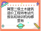阿里二级土木建筑造价工程师考试代报名和培训机构哪里有