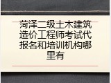 菏泽二级土木建筑造价工程师考试代报名和培训机构哪里有