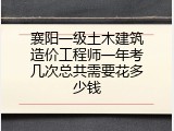 襄阳一级土木建筑造价工程师一年考几次总共需要花多少钱