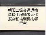 朝阳二级交通运输造价工程师考试代报名和培训机构哪里有