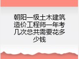 朝阳一级土木建筑造价工程师一年考几次总共需要花多少钱