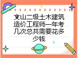 文山二级土木建筑造价工程师一年考几次总共需要花多少钱