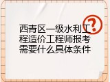 西青区一级水利工程造价工程师报考需要什么具体条件