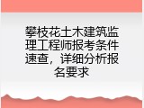 攀枝花土木建筑监理工程师报考条件速查，详细分析报名要求