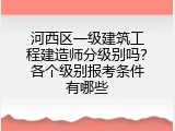 河西区一级建筑工程建造师分级别吗？各个级别报考条件有哪些