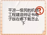平凉一级民航机场工程建造师证书电子版在哪下载怎么下