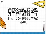 西藏交通运输总监理工程师好找工作吗，如何领取国家补贴