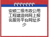 安顺二级市政公用工程建造师网上报名服务平台网址多少