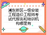 浦东新区一级安装工程造价工程师考试代报名和培训机构哪里有