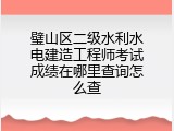 璧山区二级水利水电建造工程师考试成绩在哪里查询怎么查
